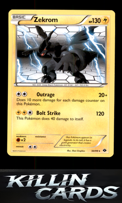Zekrom 50/99 Rare Next Destinies Pokemon Card LP - Image 1