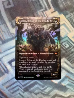 MTG Borderless Raised Foil Lumra, Bellow of the Woods NM Unplayed Bloomburrow - Image 1