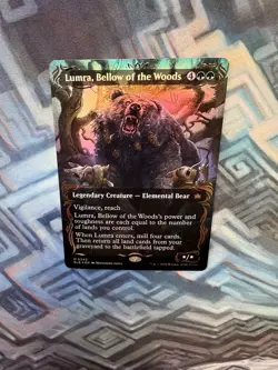 MTG Borderless Raised Foil Lumra, Bellow of the Woods NM Unplayed Bloomburrow - Image 3
