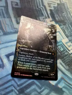 MTG Borderless Raised Foil Lumra, Bellow of the Woods NM Unplayed Bloomburrow - Image 5