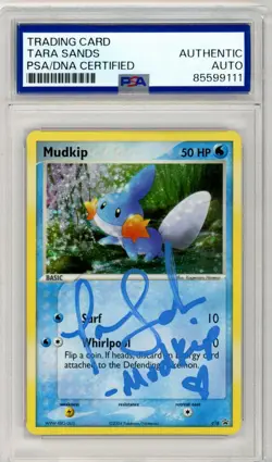 PSA Tara Sands Signed Mudkip - 018 (EX Deck Tin) 018 Holo Pokemon TCG 2004 - Image 1