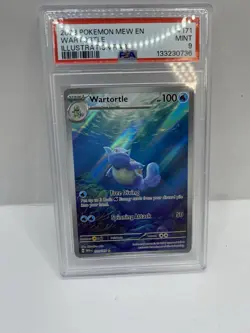 2023 Pokemon Mew En-151 PSA 9 Mint Wartortle Illustration Rare 171/165 - Image 1