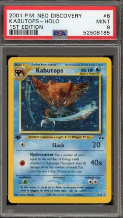 Pokemon Kabutops Neo Discovery 1st Edition Holo Rare #6 PSA 9 Mint - Image 1