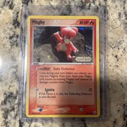 2006 Pokemon TCG Magby 58/92 Legend Maker Stamped Reverse Holo Swirl - Image 1