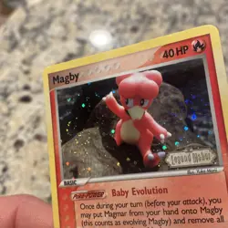 2006 Pokemon TCG Magby 58/92 Legend Maker Stamped Reverse Holo Swirl - Image 4