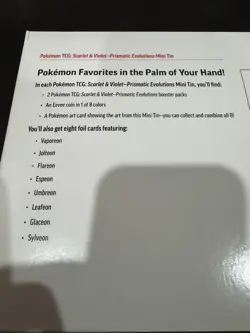 Pokemon TCG Costco Prismatic Evolutions Mini Tins 8-Pack Factory Sealed 16 Packs - Image 3