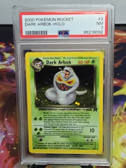 PSA 7 Near Mint Dark Arbok HOLO Pokemon Rocket WOTC 1999-23000 Error Misprint - Image 1