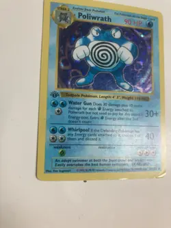 Pokemon Poliwrath 13/102 Base Set (Shadowless) -1st Edition Holo MP - Image 3