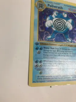 Pokemon Poliwrath 13/102 Base Set (Shadowless) -1st Edition Holo MP - Image 4