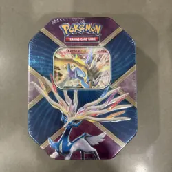 2016 Pokemon XY Fates Collide Shiny Kalos Xerneas EX Factory Sealed Tin - Image 1
