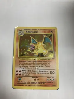 Pokemon TCG Charizard 4/102 Base Set Holo Rare Unlimited Damaged - Image 1