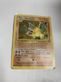 Pokemon TCG Charizard 4/102 Base Set Holo Rare Unlimited Damaged - Image 2