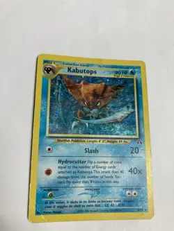 Pokemon TCG Kabutops 6/75 Neo Discovery Unlimited Holo Rare HP-Damaged - Image 1