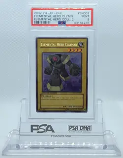 YUGIOH EHC2-EN002 ELEMENTAL HERO CLAYMAN SECRET RARE HOLO PSA 9 MINT #43164236 - Image 2