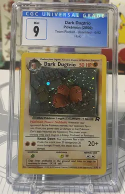 CGC 9 MINT Dark Dugtrio 2000 Team Rocket 6/82 Holo Pokemon Card - Image 1