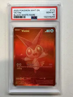 PSA 10 Victini #172/086 Black White Rare - White Flare Pokemon TCG Card - Image 1