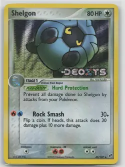 Pokemon Card - Shelgon Deoxys 45/107 Reverse Holo Stamped 45/107 - Image 1