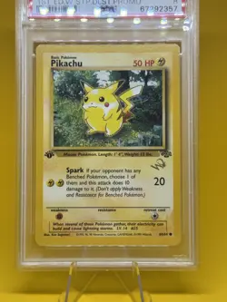 PSA 8 Pikachu 60/64 1st Edition W Stamp - Wizards Jungle 1999 Pokemon Card - Image 2