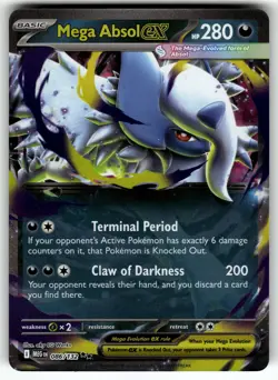 Mega Absol ex 086/132 ME01: Mega Evolution NM Pokemon Card TCG - Image 1