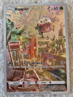 NEW ~ ART CARD ~ Pokemon Pocket TCG Rowlet Illustration Immersive TEXTURED - Image 1