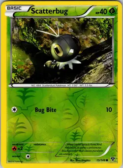 Pokemon TCG Scatterbug XY Base Set 15/146 Reverse Holo Common Card NM - Image 1