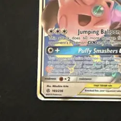 Pokemon TCG Mega Lopunny & Jigglypuff GX 165/236 Cosmic Eclipse Holo Card NM - Image 2