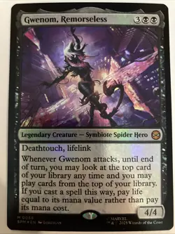 MTG Gwenom Remorseless Foil Rare Marvel Spider-Man SPM 0056 M 2025 - Image 1