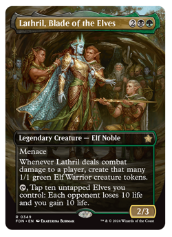 MTG - Borderless Lathril, Blade of the Elves - Rare - Foundations (FDN) - M/NM - Image 1