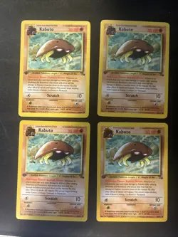 Kabuto 50/62 Fossil 1st Edition NM Pokemon Lot Of 4 - Image 1