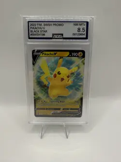 Pokemon TCG Pikachu V SWSH198 Promo Holo AGS 8.5 NM/MINT+ - Image 1