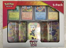 ??Pokemon Scarlet & Violet - 151 (5-Pack) Mini Tins w/ 4 Promos Costco Bundle?? - Image 1