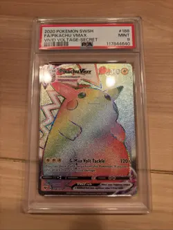 2020 POKEMON SWORD & SHIELD VIVID VOLTAGE #188/185 PIKACHU VMAX PSA 9 - Image 1