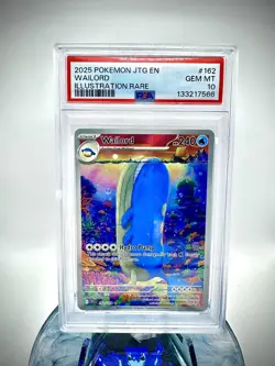 POKEMON 2025 Journey Together Illustration Rare WAILORD 162/159 PSA 10 Gem Mint - Image 1