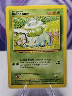 Bulbasaur 1999 Pokemon TCG Base Set 44/102 Regular Unlimited Common NM - Image 1