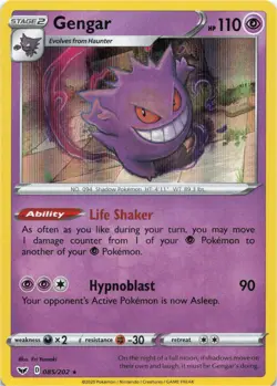 Pokemon - Gengar #085/202 - SWSH01: Sword & Shield Base Set Holo - Image 1