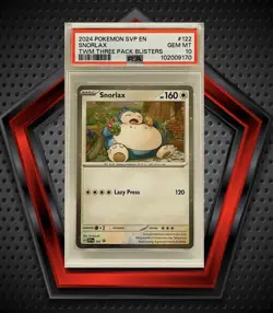 Snorlax *PSA 10* 2024 Pokemon SVP EN TWM Three Pack Blisters #122 GEM MT - Image 1