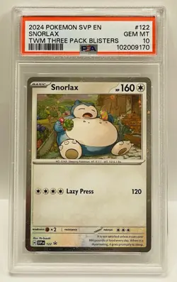 Snorlax *PSA 10* 2024 Pokemon SVP EN TWM Three Pack Blisters #122 GEM MT - Image 2