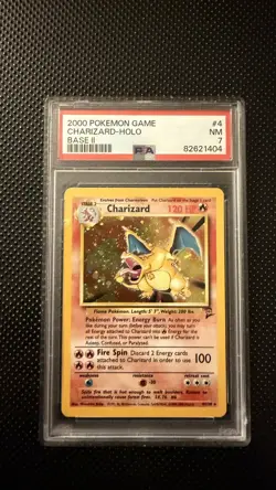 PSA 7 Charizard 004/130 Base Set 2 II Holo #4 Pokemon - Image 1