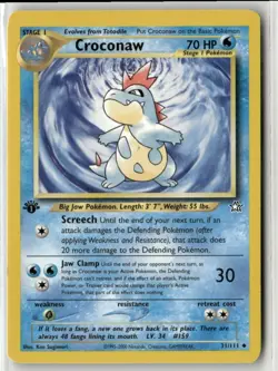 2000 Pokemon Neo - Genesis Vintage 1st Edition Croconaw #31/111 - Image 1