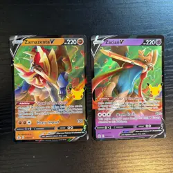 Zacian And Zamazenta Celebrations Holo LOT Pokemon Cards - Image 1