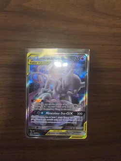 Pokemon TCG Mewtwo & Mew GX SM191 Black Star Promo Card Near Mint Condition - Image 1