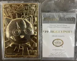 Pokemon Special Edition 23 karat Gold-Plated Trading Card #39 JigglyPuff - 1999 - Image 1
