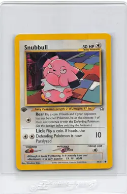 SNUBBULL 74/111 - 1ST EDITION - Neo Genesis Set - VINTAGE WOTC Pokemon Card - NM - Image 1