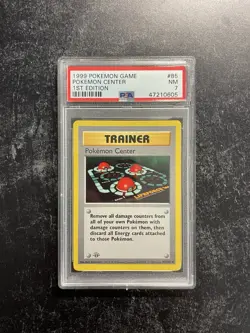 PSA 7 1st Edition Shadowless Pokemon Center 85/102 Pokemon Card 1999 Near Mint - Image 1