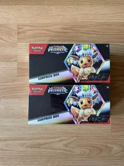 2 x Pokemon Cards TCG Prismatic Evolutions Surprise Box - SEALED - Image 1