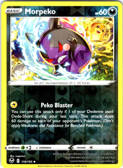 Morpeko Reverse Holo Pokemon TCG Card 116/195 - Image 1