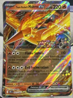 Pokemon TCG Team Rockets Moltres EX Destined Rivals 031/182 Stamped UPC Promo - Image 1