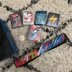 Charizard UPC Play Mat Coin Sleeves Box Plus Extra ETB Sleeves Pokemon - Image 2