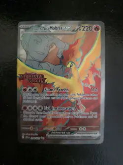 Pokemon TCG Team Rockets Moltres EX Destined Rivals Stamped Upc Promo 208/182 - Image 1