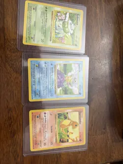 Pokemon TCG Base Set Shadowless Starter Pokemon Bulbasaur Charmander Squirtle Lp - Image 1